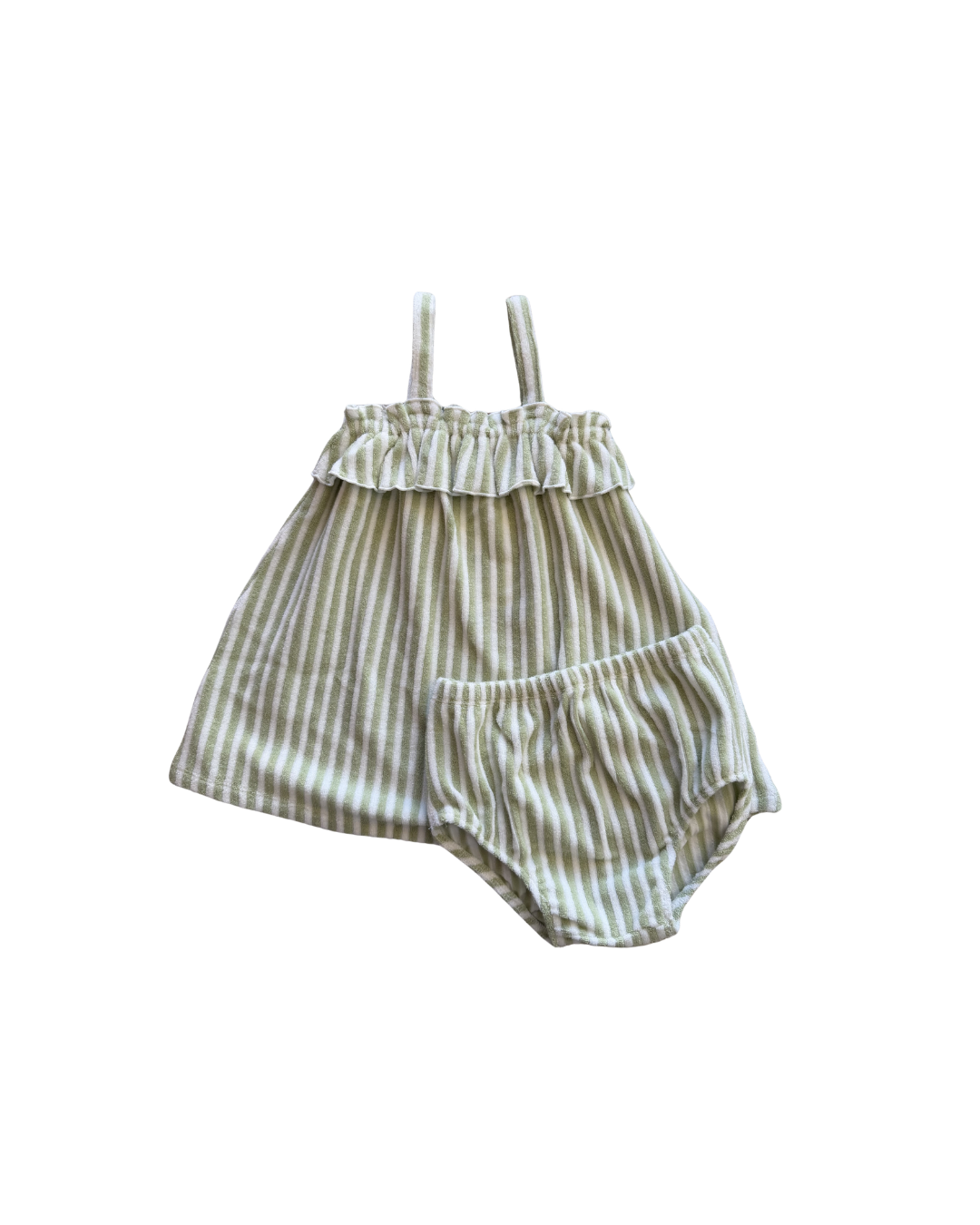 Green Stripe Terry Dress