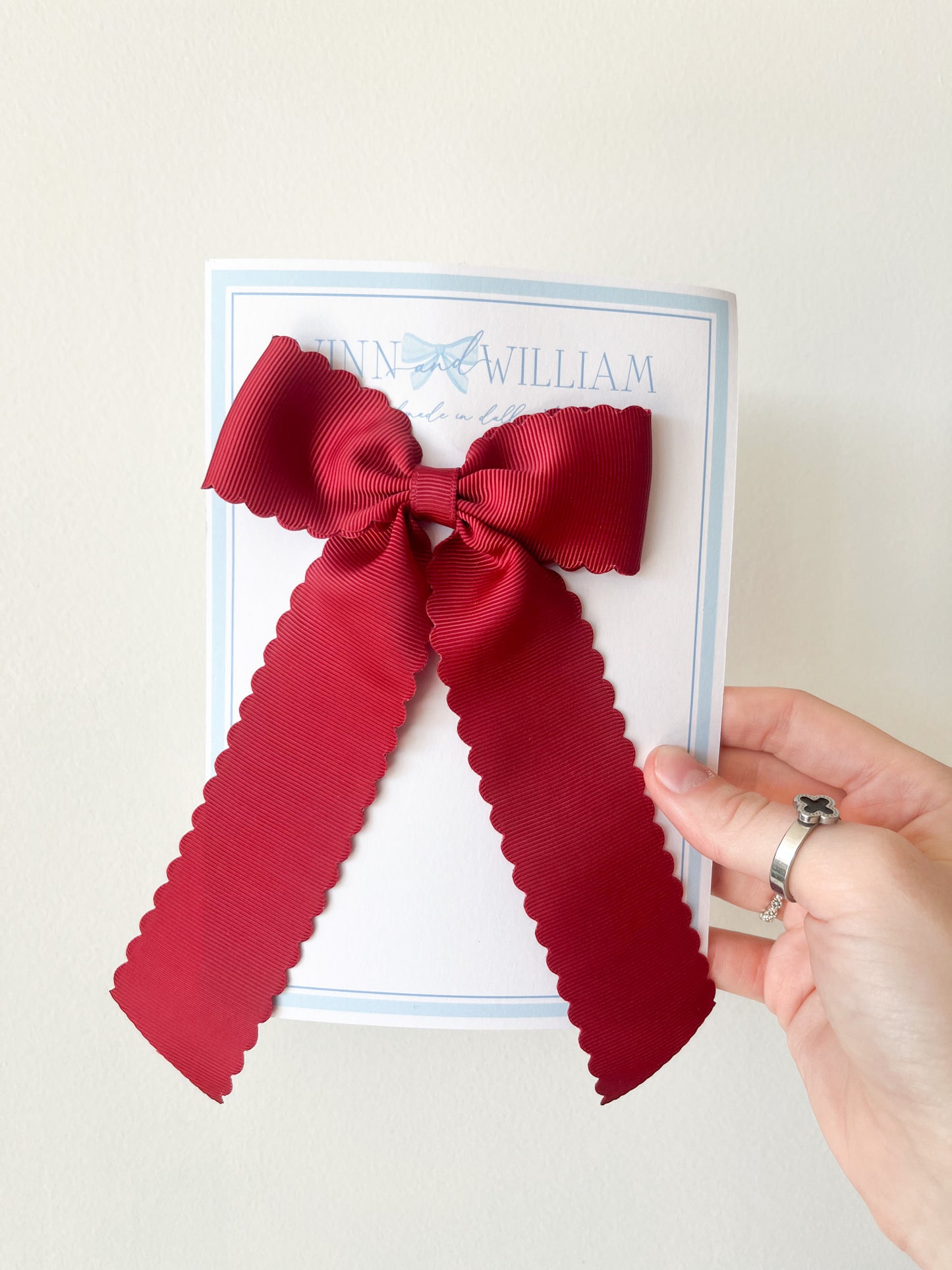 Medium Maroon Scalloped Bow