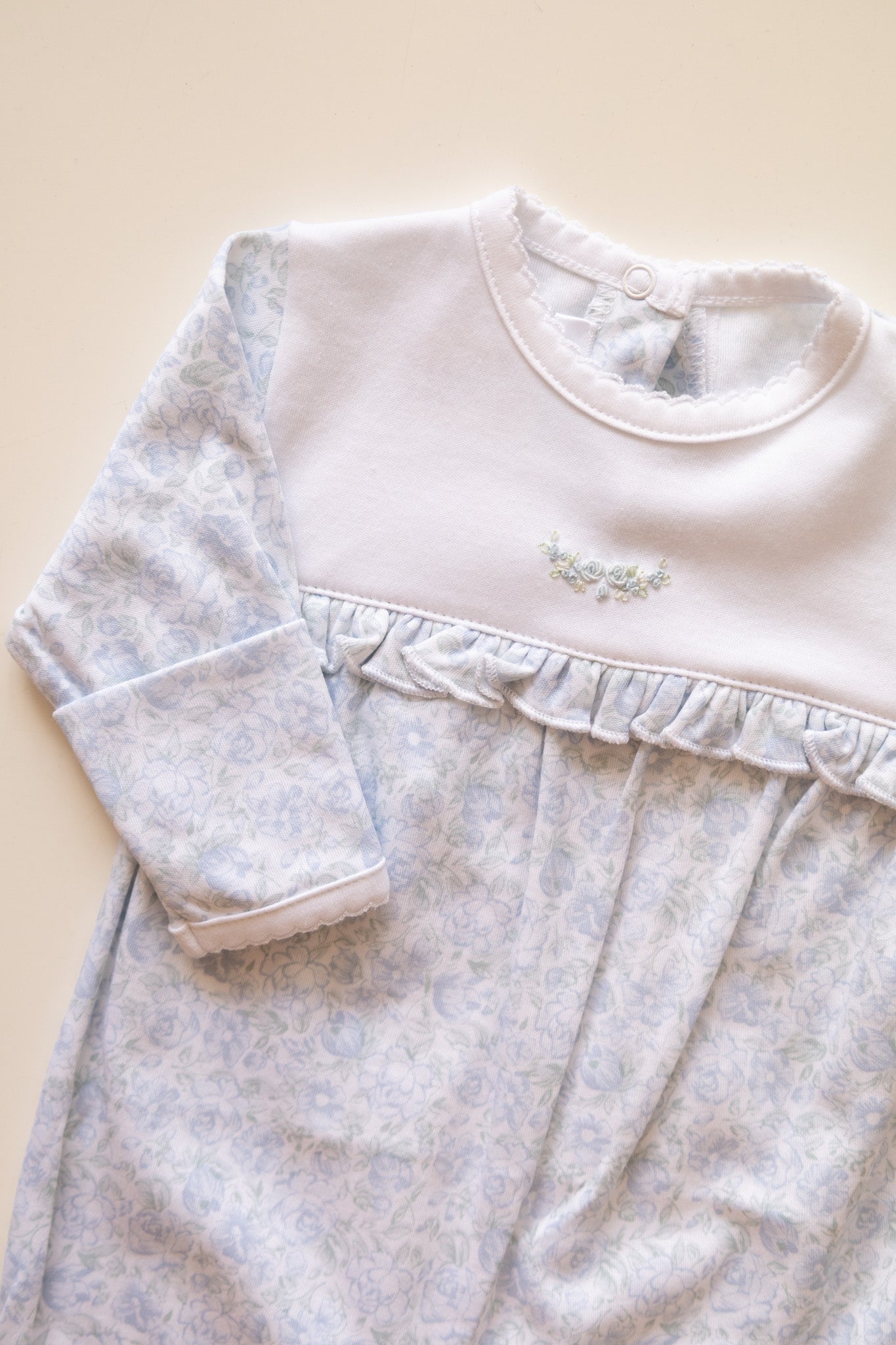 Elegant Blue Floral Footie