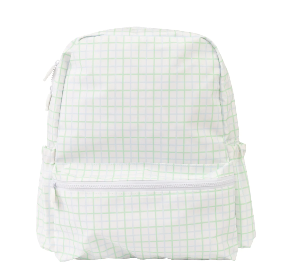 Green & Blue Windowpane Backpack - Large