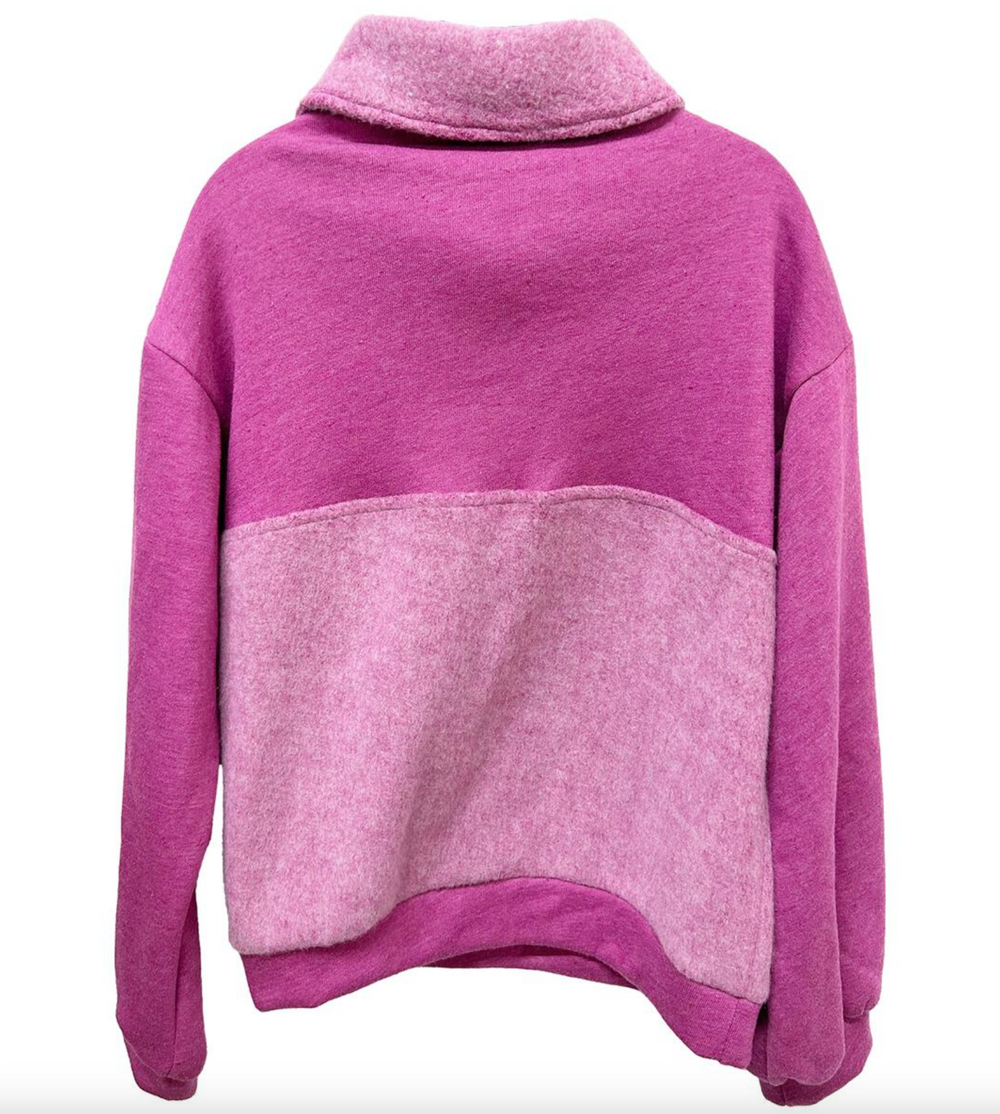 Magenta Quarter Zip Panel Sweater