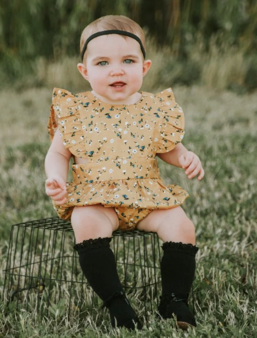 Black Lace Top Knee High Socks