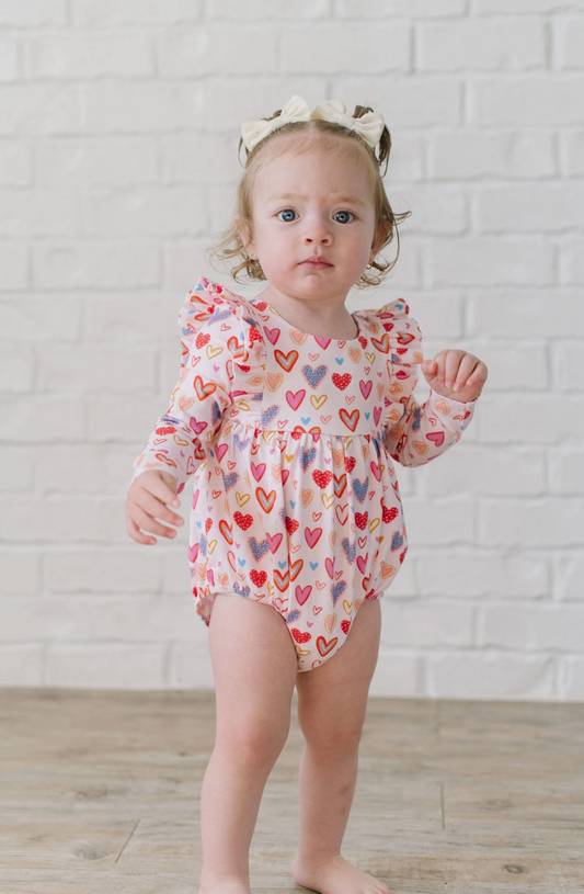 Leah Romper Heart Felt Bubble