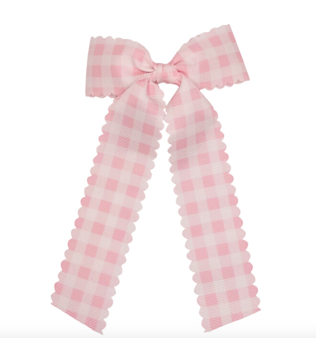 Gingham Long Tail Bow