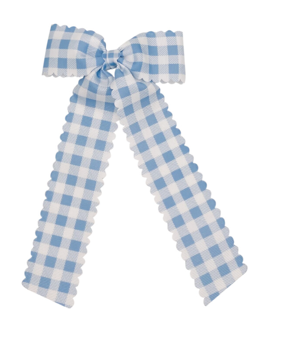 Gingham Long Tail Bow