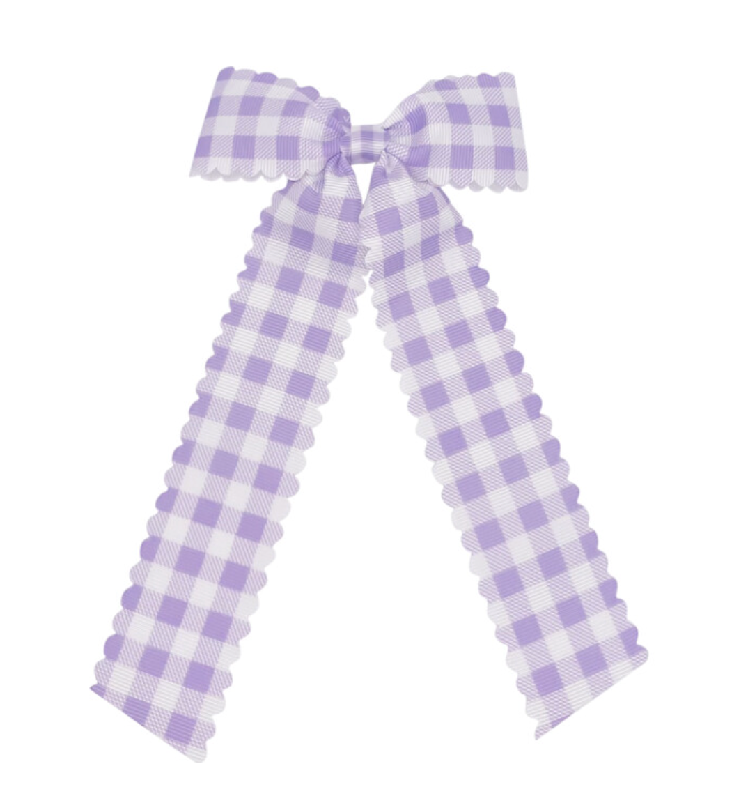 Gingham Long Tail Bow