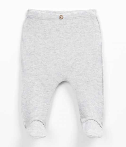 Grey Leggings with decorative coconut button