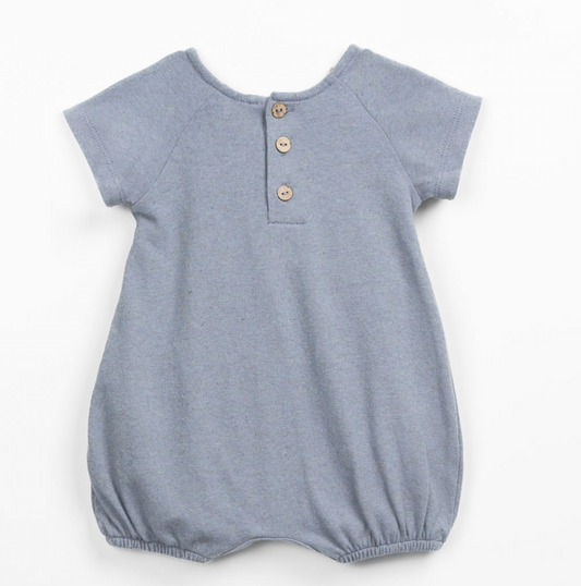 Blue Short-sleeved jumpsuit