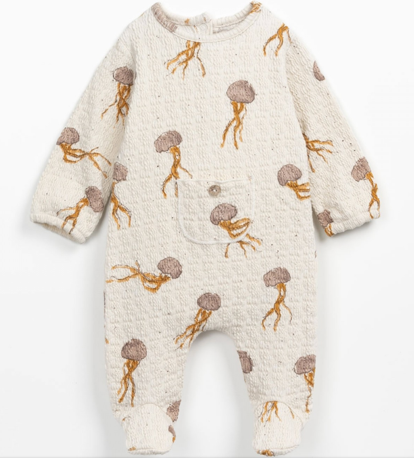 Tan Jumpsuit with jellyfish print