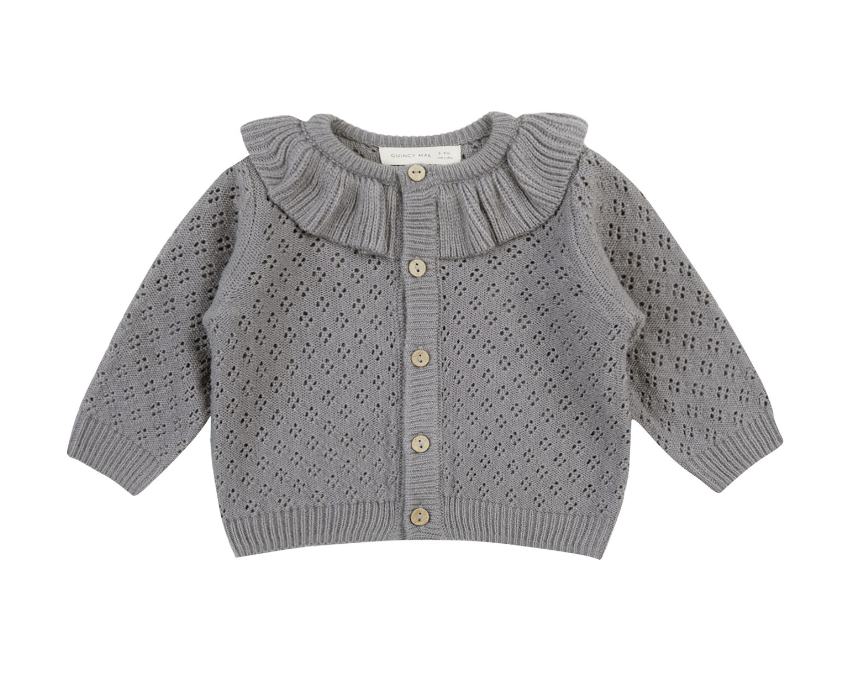 ruffle collar cardigan || lagoon