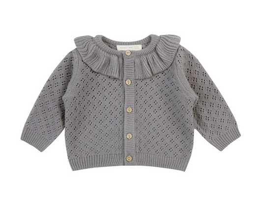 ruffle collar cardigan || lagoon