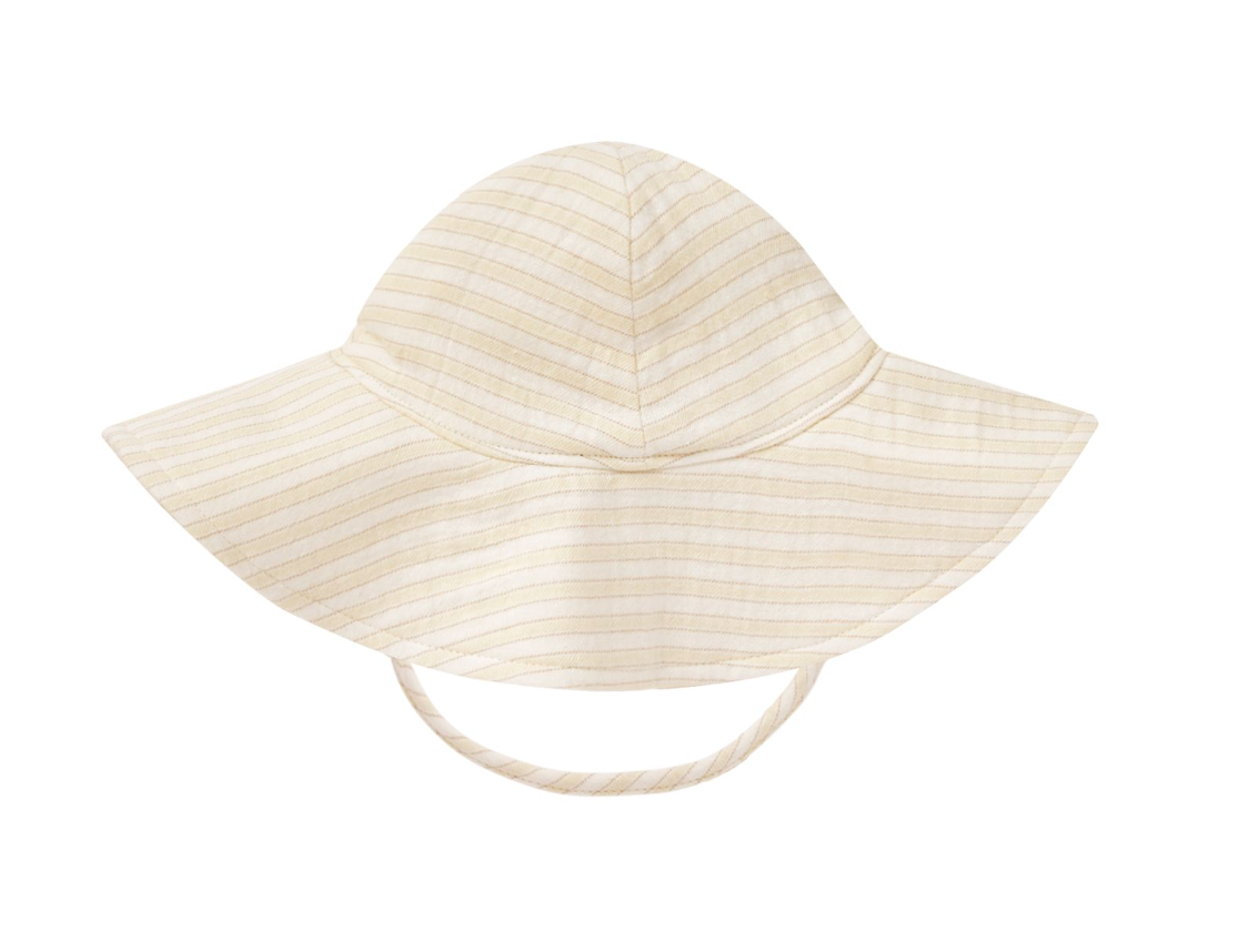 woven sun hat || yellow stripe