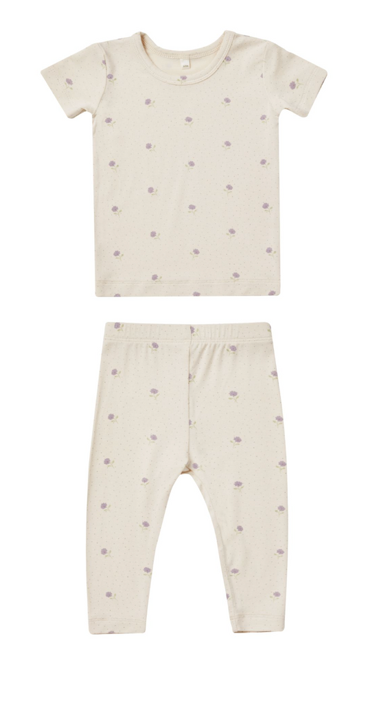 bamboo short sleeve pajama set || sweet pea
