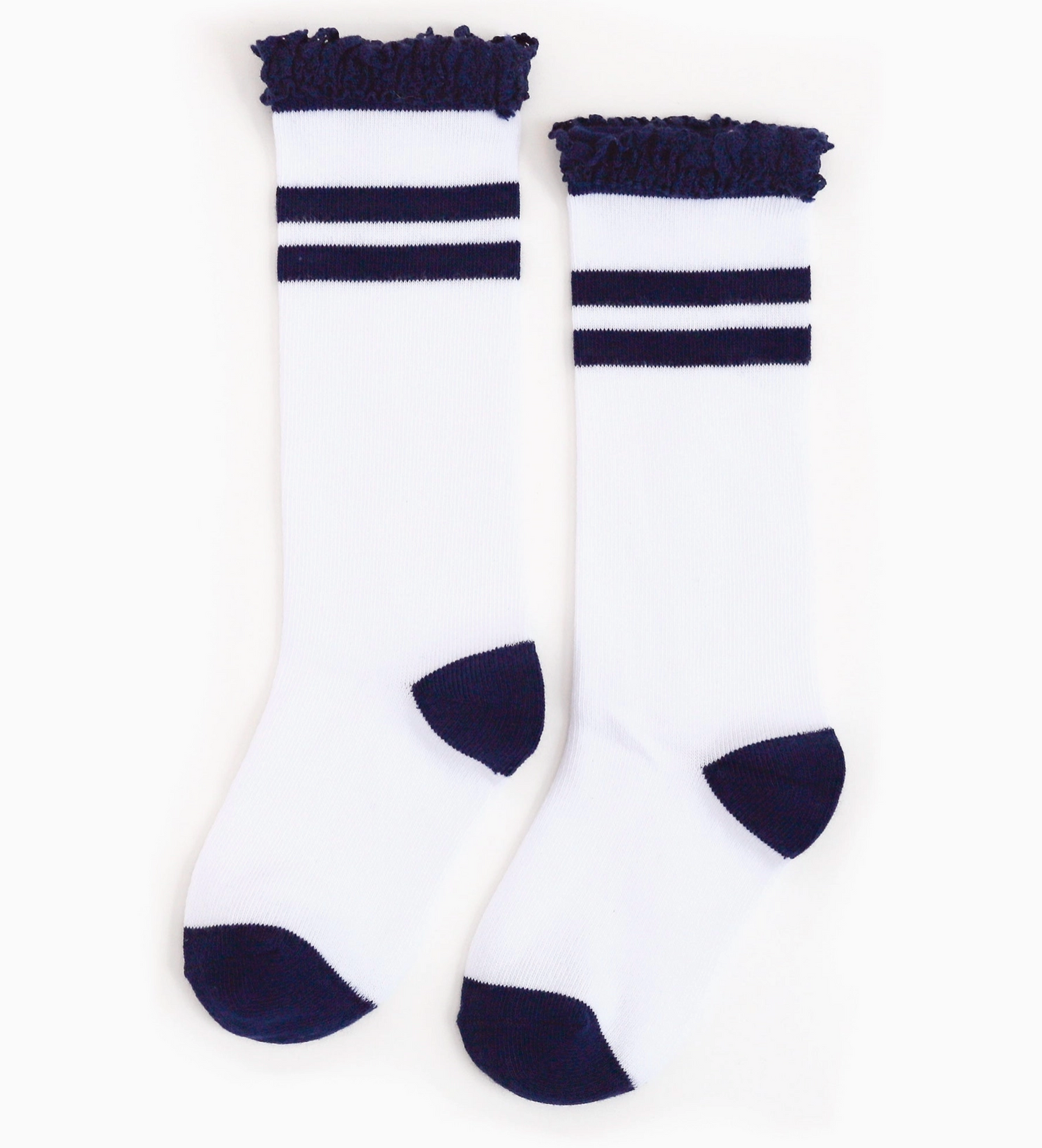 Bright Navy Lace Top Knee High Sock