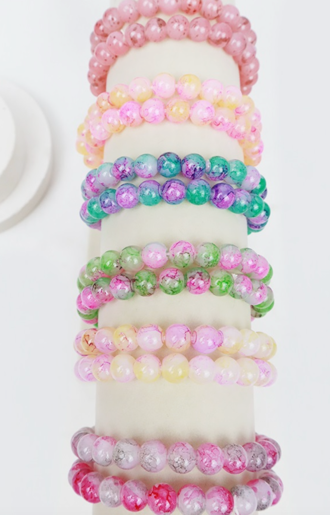 Multi Tone Beaded Stretch Glass Bracelets