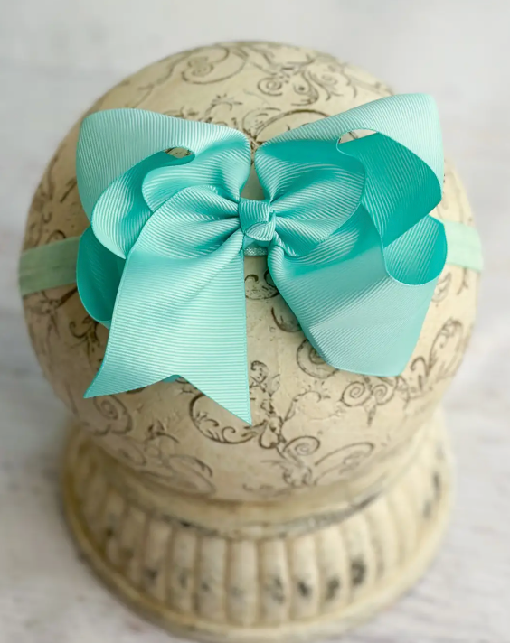 Classic Grosgrain Hair Bow - Satin Headband - 4.5"