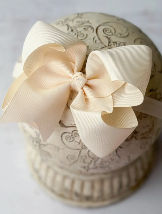 Classic Grosgrain Hair Bow - Satin Headband - 4.5"