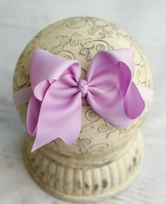 Classic Grosgrain Hair Bow - Satin Headband - 4.5"
