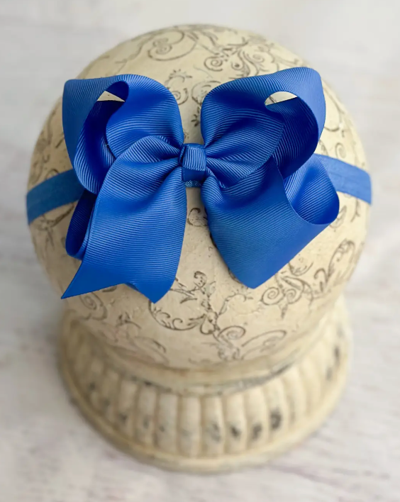 Classic Grosgrain Hair Bow - Satin Headband - 4.5"