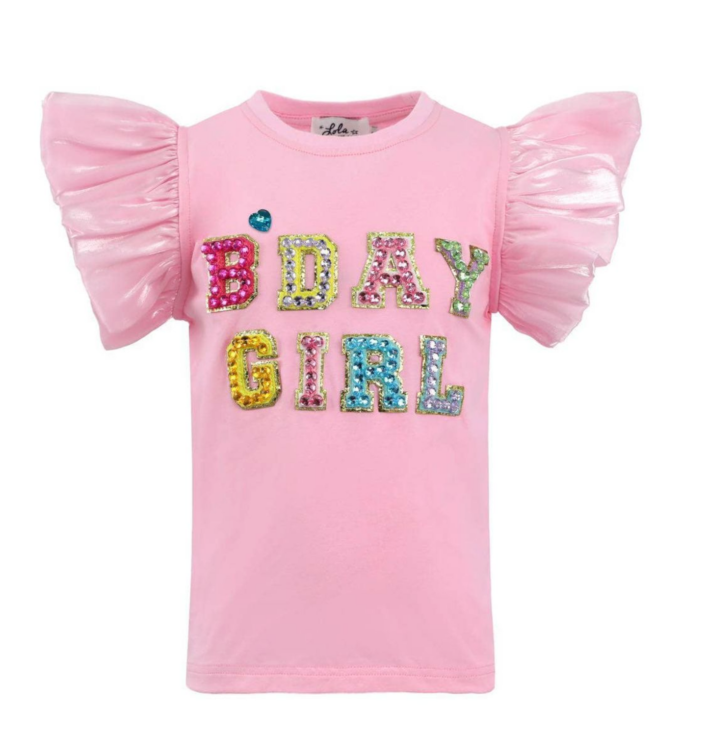 Pink Birthday Girl Ruffe Tee
