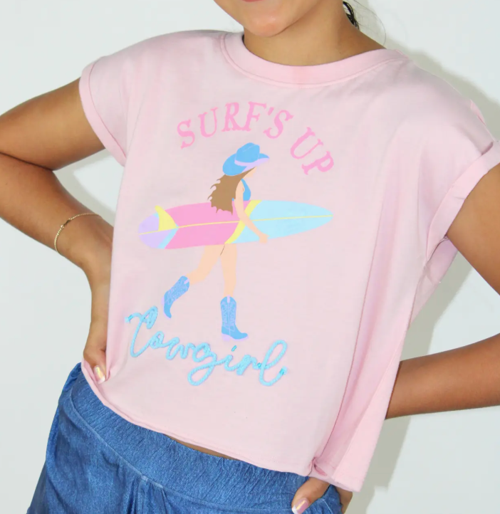 Surf's Up Cowgirl Embroidery Sleeveless Shirt