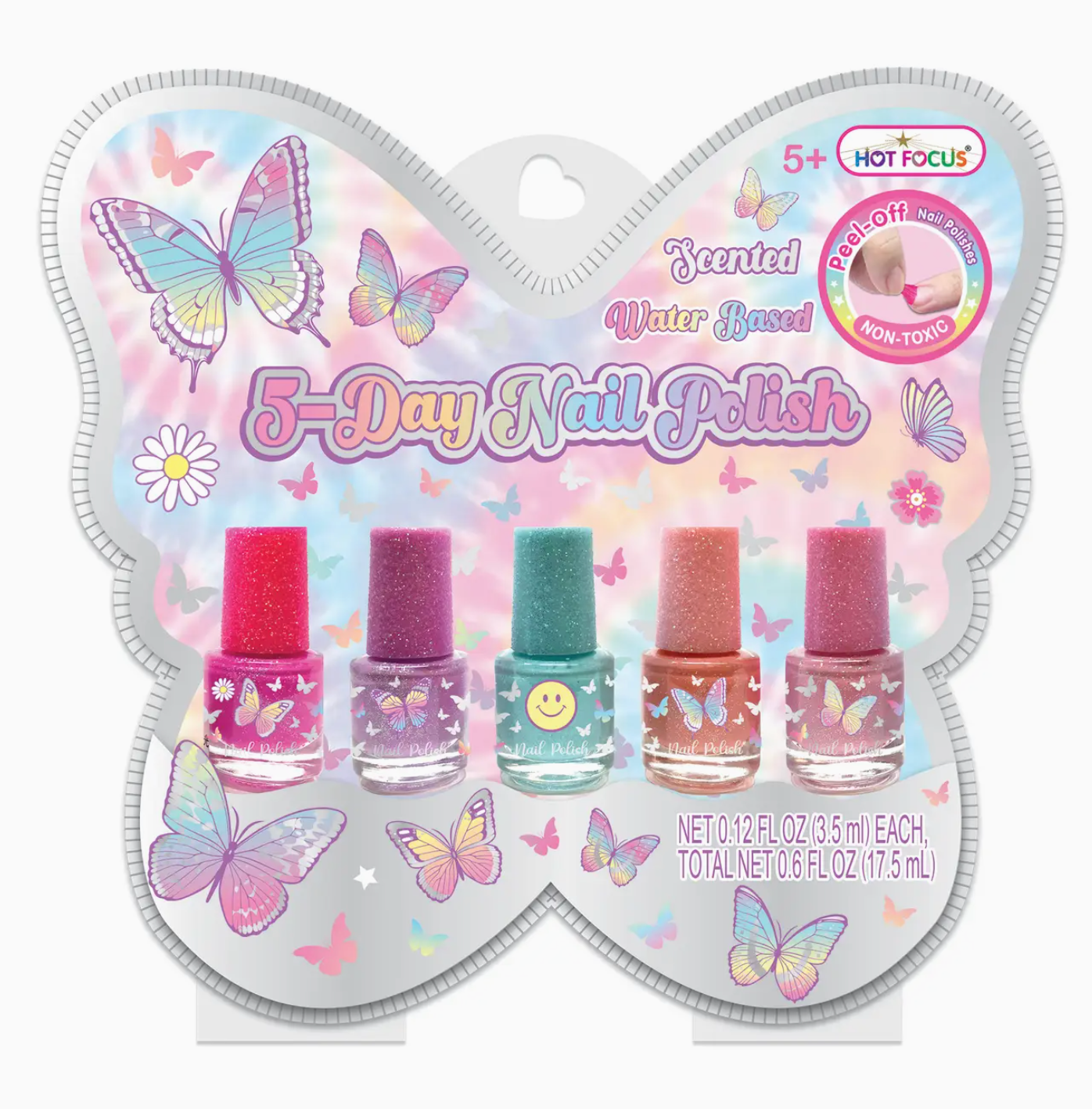 5 Day Nail Polish, Tie Dye Butterfly