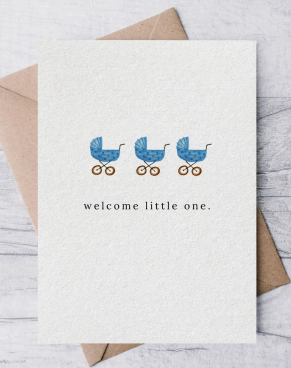 Blue Welcome Little One Card
