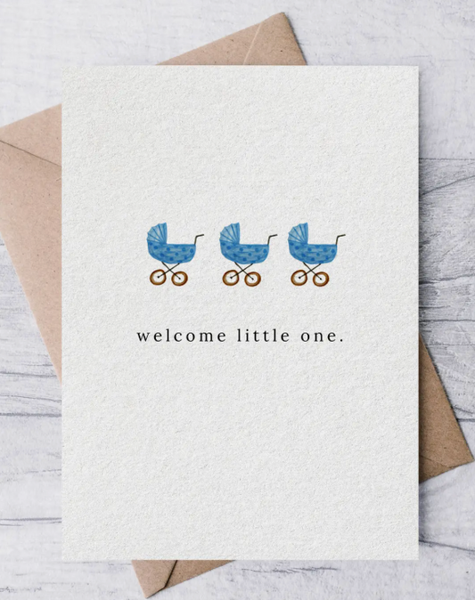 Blue Welcome Little One Card