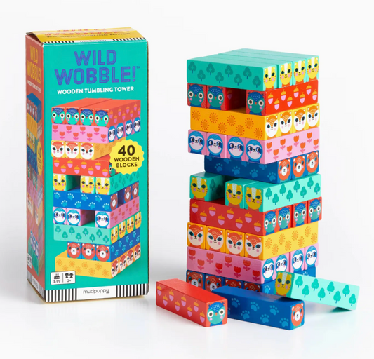 Wild Wobble! Wooden Tumbling Tower