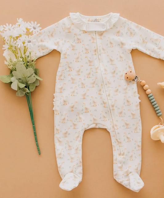 Goose Tales Ruffle Zip Footie