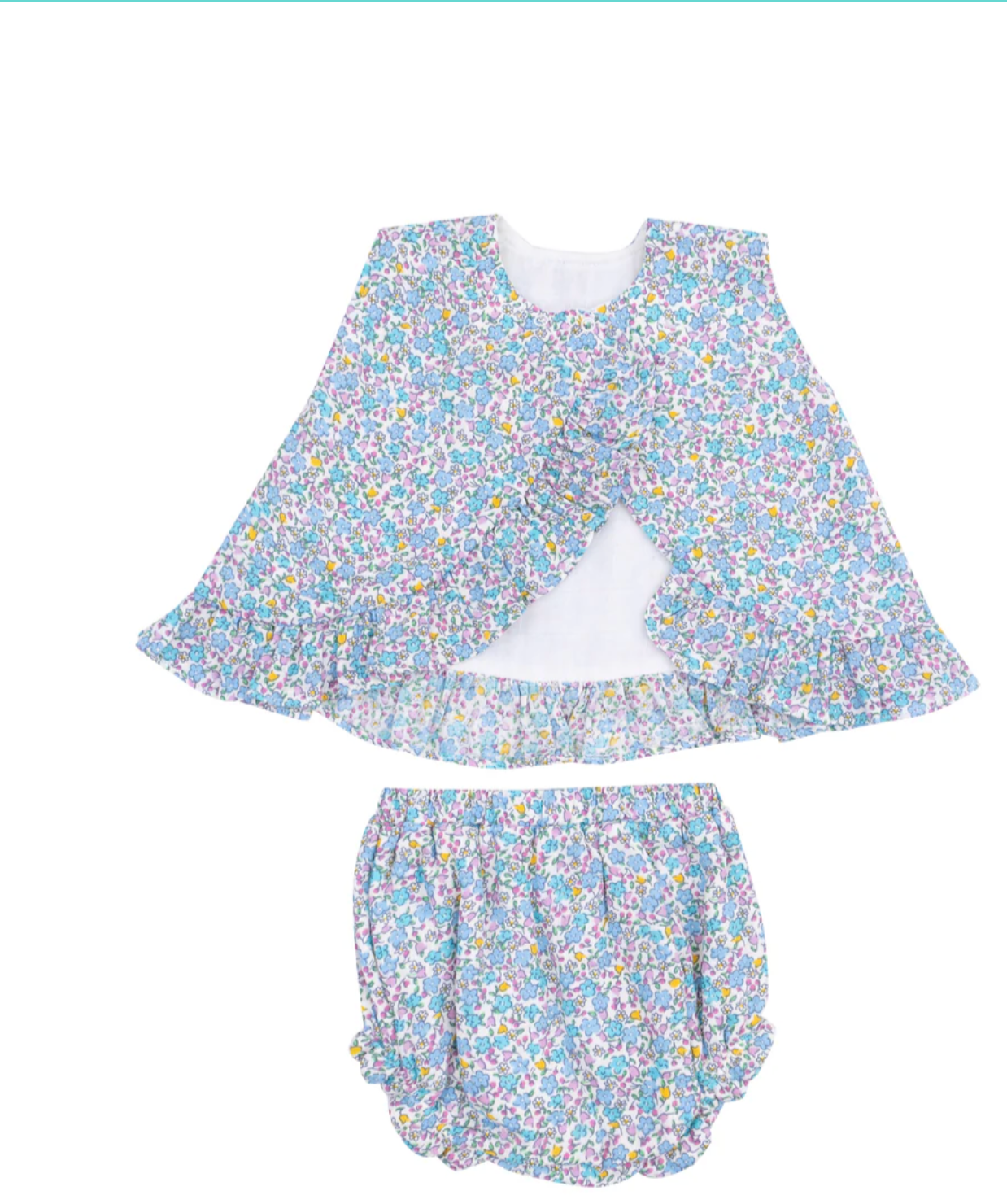 Ruffle Back Top & Bloomer - Flowers and Berries