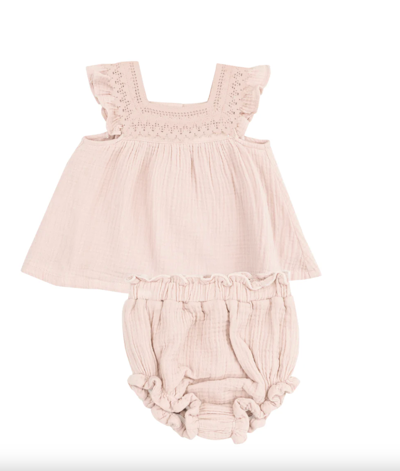 Pinafore and High Waisted Diaper Cover - Rose Smoke