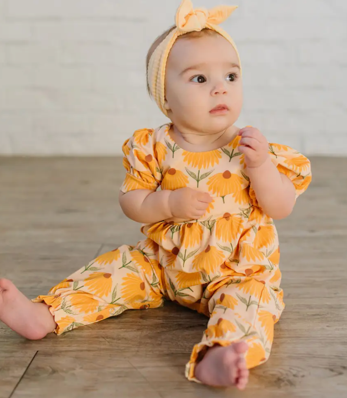Puffed Rosie Romper in Sunflower