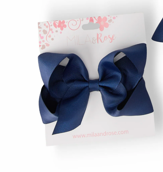 Navy Grosgrain bow Small