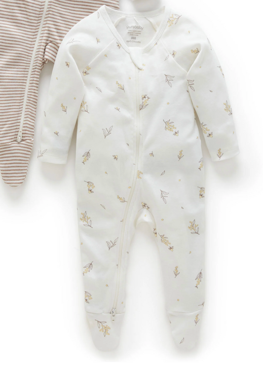 Bumble Bees Zippered Footie