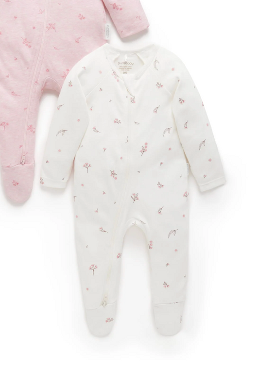 In Bloom Zippered Footie