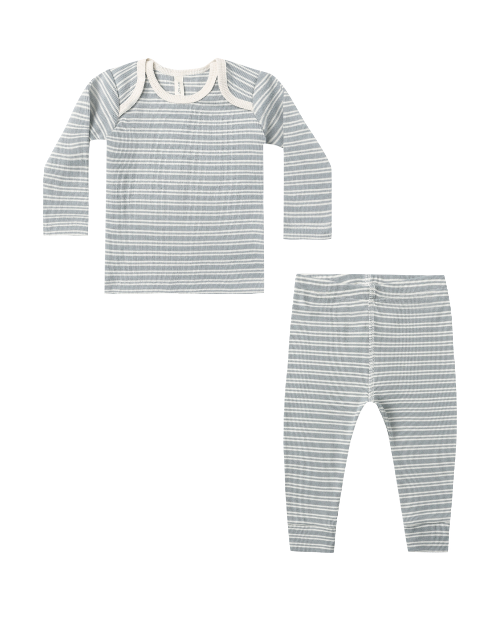 RIBBED TEE + LEGGING SET || STEEL BLUE MICRO STRIPE