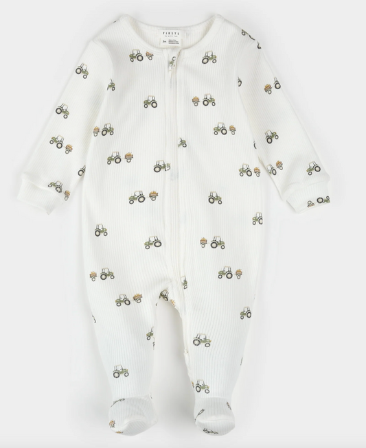 Pear Picking Truck Print on Off-White Sleeper