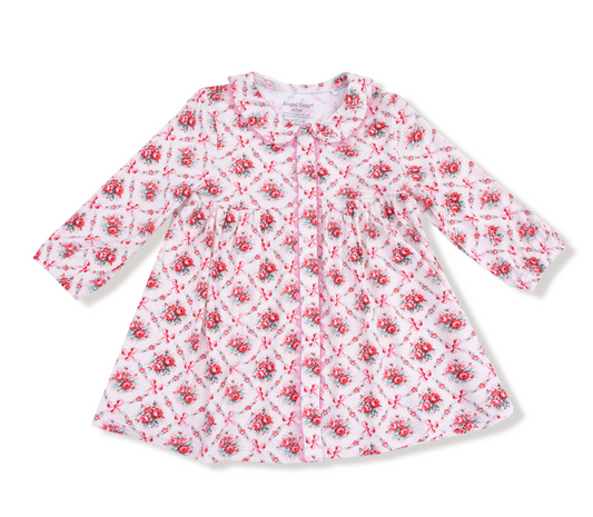 Rose Bow Lattice - L/s Ric-rac Jill Dress