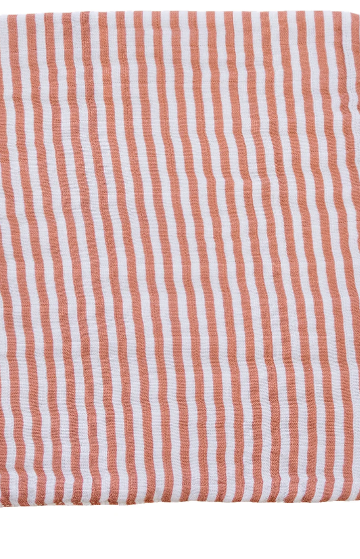 Pink Stripe Muslin Burp Cloth