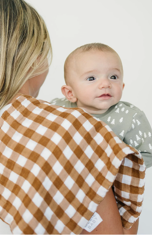 gingham Muslin Burp Cloth
