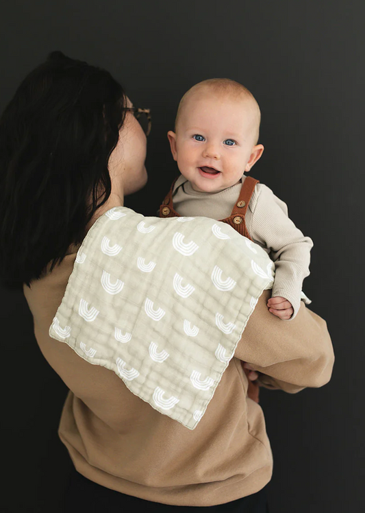 Sand Rainbow Muslin Burp Bloth