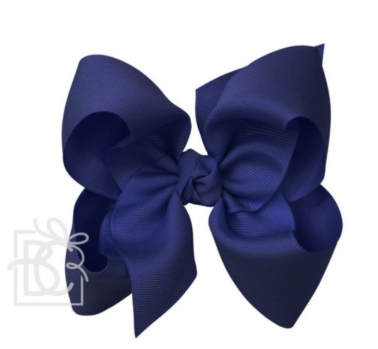 Navy 4.5 Large Grosgrain Bow w/ Knot