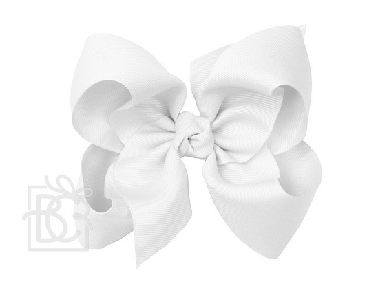 White 5.5 Huge Grosgrain Double Knot Bow