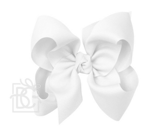 White 4.5 Large Grosgrain Bow w/ Knot