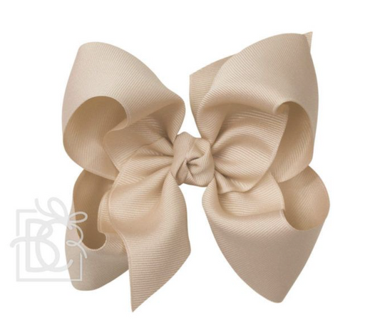 Oatmeal 4.5 Large Grosgrain Bow w/ Knot