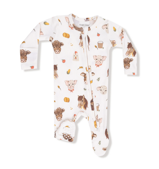 Vintage Farm Animals Footie