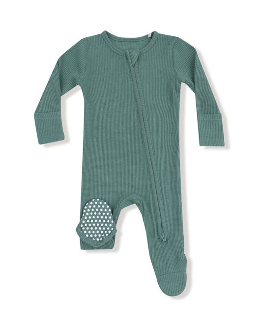 Frosty Spruce Waffle Footie