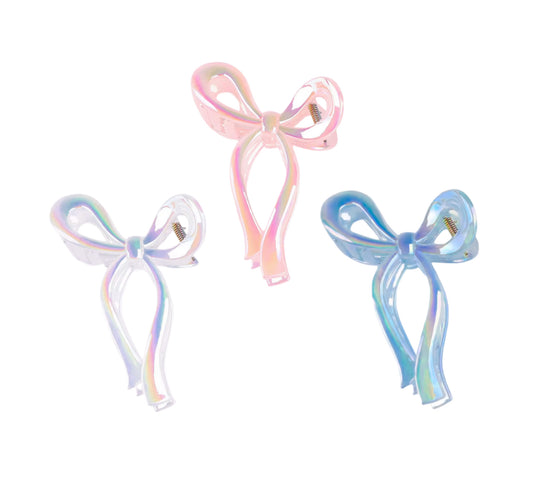 Pearlescent Bow Claw Clip