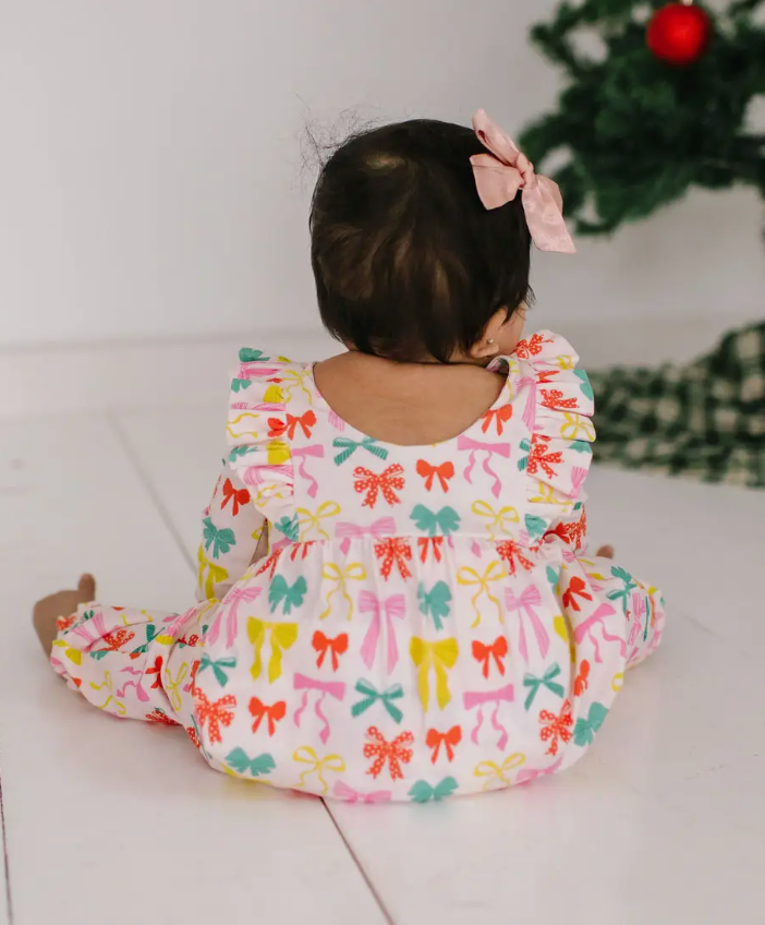 Mabel Romper in Holiday Bows